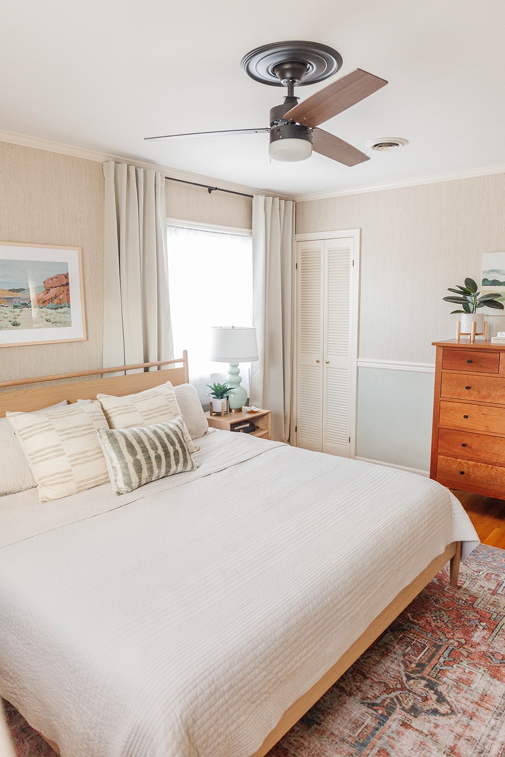 Faux Grasscloth Wallpaper In Our Bedroom